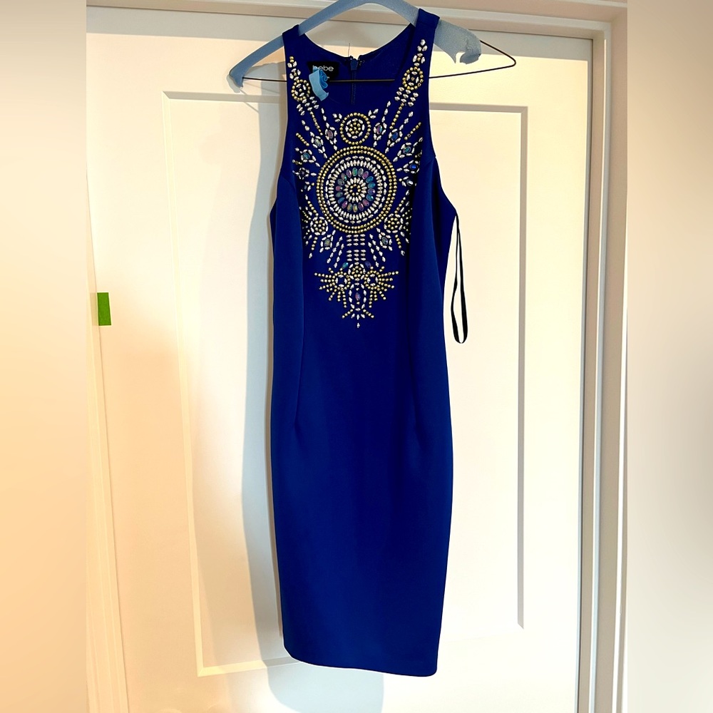Stunning blue Bebe Small dress